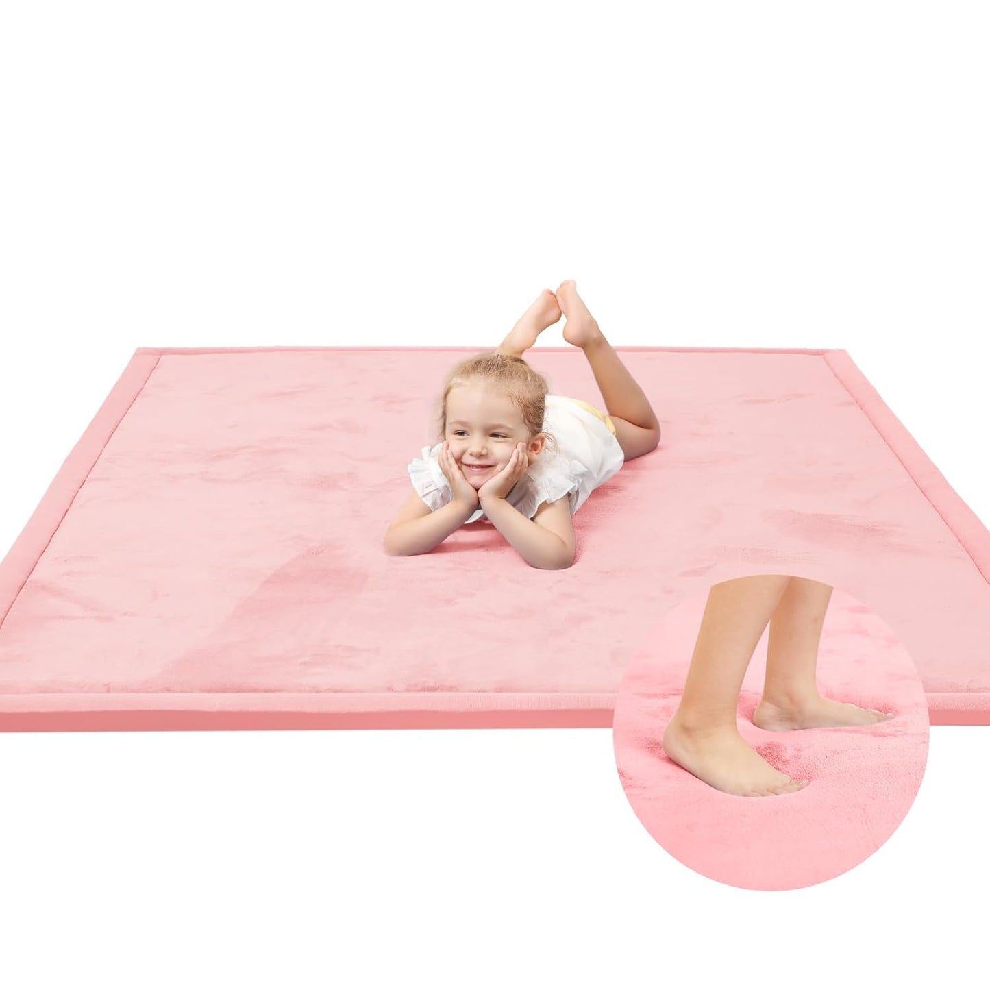 Baby Play Mat for Floor,1.3" Thick Memory Foam Tummy Time Mat,Soft Coral Velvet Nursery Rug,Large Non Slip for Crawling,Toddlers,Infants,Kids,Yoga & Tatami Style for Living Room(Dark Gray)