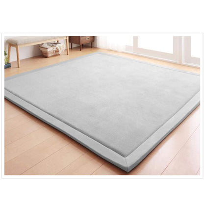 Loartee Coral Velvet Crawling Rugs & Play Mat (6'7"x9'2", Light Green) for Toddler Children & Yoga Exercise