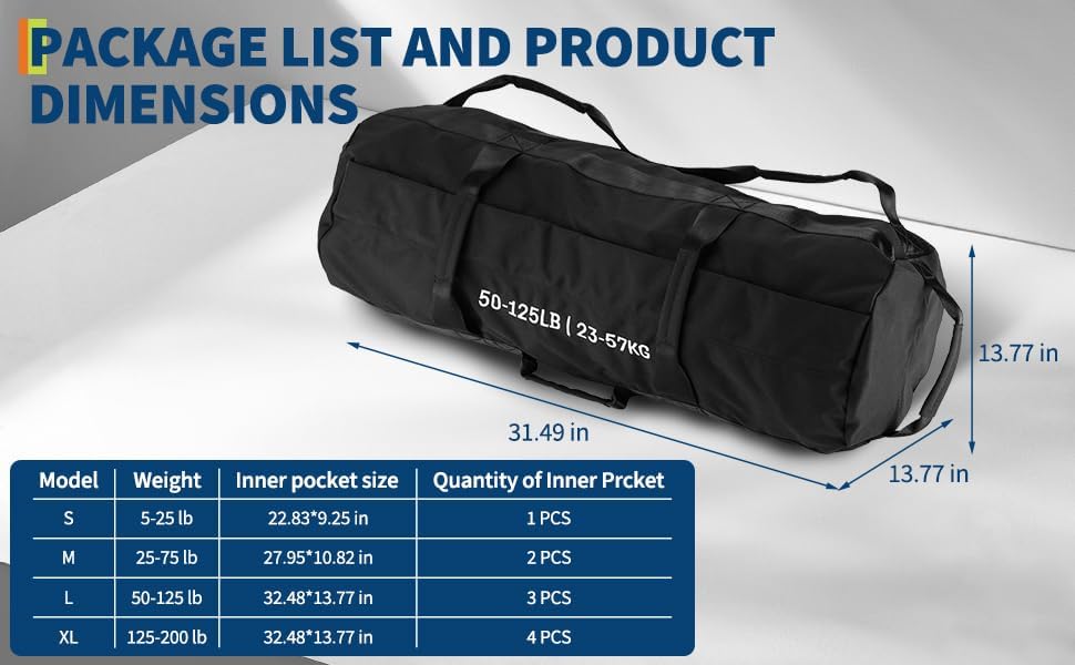 Adjustable Heavy-Duty Sandbag Set for Strength Training & Yoga – Durable Multi-Handle Fitness Equipment – Versatile Full-Body Workout – Includes Unfilled Inner Bag