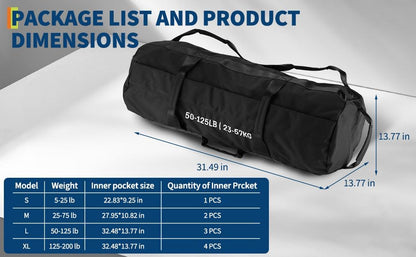 Adjustable Heavy-Duty Sandbag Set for Strength Training & Yoga – Durable Multi-Handle Fitness Equipment – Versatile Full-Body Workout – Includes Unfilled Inner Bag