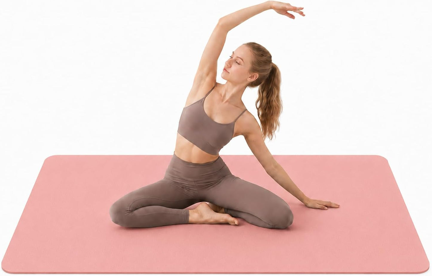 Thick TPE Yoga Mat, Non-Slip Eco-Friendly Exercise Mat with Carrying Strap for Yoga, Pilates and Home Workouts, Standard and Extra Wide Options