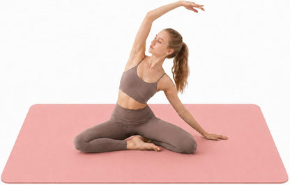 Thick TPE Yoga Mat, Non-Slip Eco-Friendly Exercise Mat with Carrying Strap for Yoga, Pilates and Home Workouts, Standard and Extra Wide Options