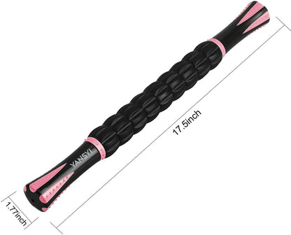 YANSYI Professional 9-Roller Deep Tissue Massage Stick - Portable Muscle Recovery Roller for Athletes, Relieves Post-Workout Soreness & Leg/Back Pain - Portable Physio Tool (Purple)