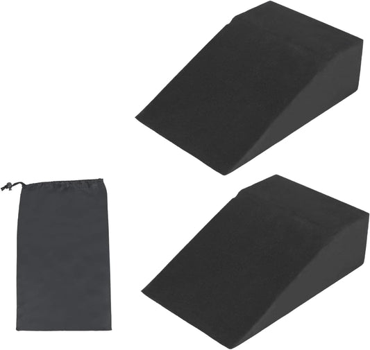 2 Pack Squat Wedge Block for Heel Elevated Squat Weightlifting Calf Stretcher Slant Board for Mobility Balance and Strength Performance