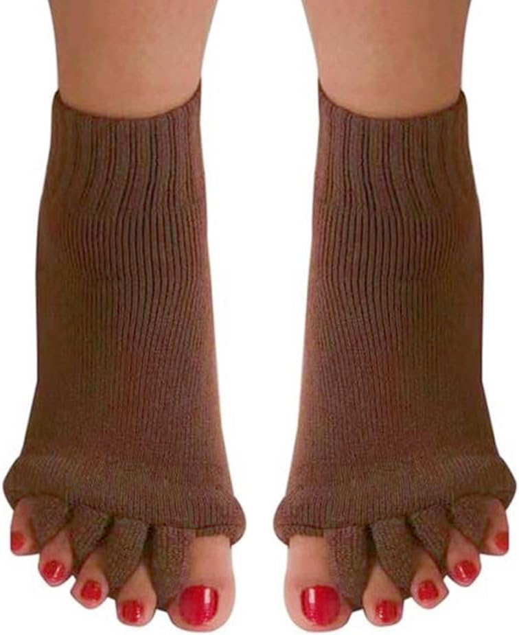 Women Toe Separator Socks Toeless Foot Alignment Socks for Yoga GYM Massage Pain Relief Improves Circulation Stretchy