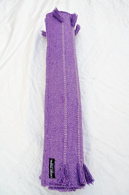 Indian Handmade100 % Organic Anti Skid Multi Colour Cotton Yoga Mat - Eco-Friendly Hand-Woven Rug - Non-Slip & Thick (24”x72”x5mm) for Hot yoga & Everyday Fitness at Home - Comfortable & Foldable Extra-Long Mat