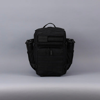 WOLFpak 35L Tactical Gym Backpack (Alpha Black) Durable 1000D Waterproof Oxford Material with MOLLE Webbing, Laptop Pocket & Dual Cup Holders, Durable Fitness/Travel/Military Daypack