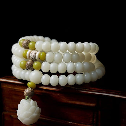 Mala Bead Strand Bracelet, 108 Buddhist Prayer Beads Yoga Meditation Green Malachite Beads Necklace Women man