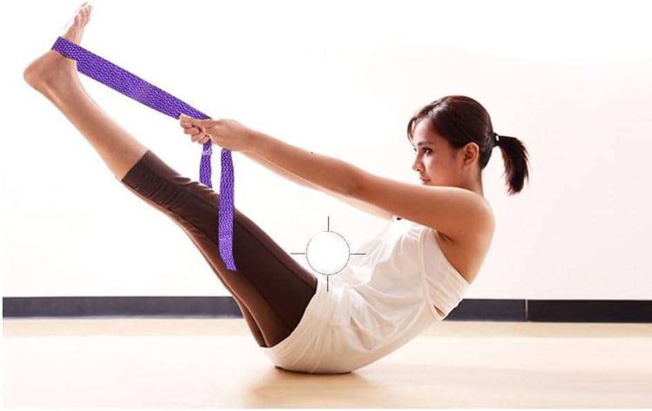 POPETPOP Yoga Stretch Belt 72 Inch Elastic Fitness Stretch Band with Durable Buckle for Flexibility Muscle Stretching and Daily Exercise