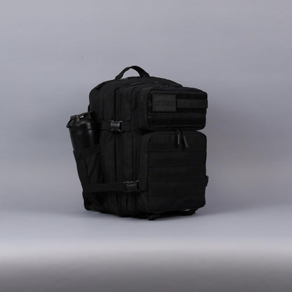 WOLFpak 35L Tactical Gym Backpack (Alpha Black) Durable 1000D Waterproof Oxford Material with MOLLE Webbing, Laptop Pocket & Dual Cup Holders, Durable Fitness/Travel/Military Daypack