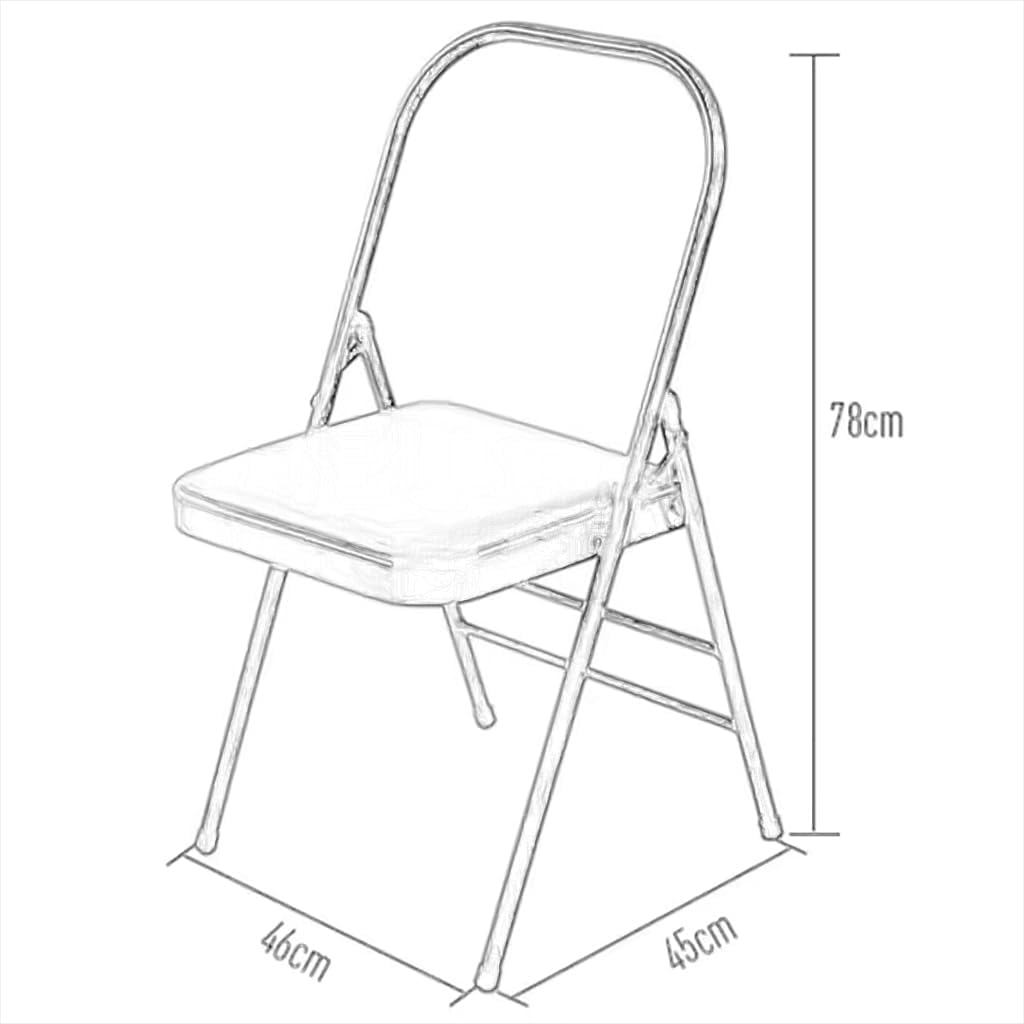 Yoga Chair,Iyengar Yoga Chair,PU Leather Backless Yoga Chair,Metal Folding Yoga Chair,Portable Yoga Chair,Home Fitness Inverted Yoga Chair,Black