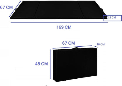 SONU SPORTS CO. SPORTS GOODS Bip Washable Yoga High Destiny Foam Foldable Mat for Men and Women, 72 X 24X 22 Mm, 22 Mm Thick Mat (Black)