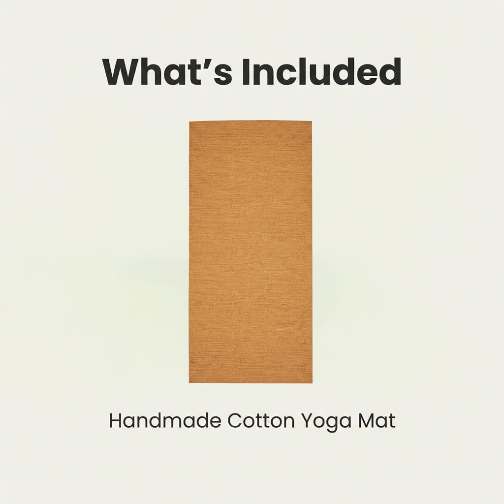 LFH Home Handmade Cotton Yoga Mat Cotton Rug picnic mat For Exercise, Workout, Fitness - Perfect Heavy Quality Eco Friendly Natural Cotton Woven Reversible Yoga Mats for Men & Women - 72x26 Inch.