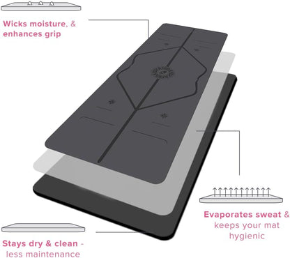 Liforme Special Yoga Mat – Free Yoga Bag Included - Patented Alignment System, Warrior-like Grip, Non-slip, Eco-friendly, Sweat-Resistant, Long, Wide, 4.2mm thick mat for comfort