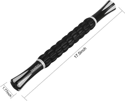 YANSYI Professional 9-Roller Deep Tissue Massage Stick - Portable Muscle Recovery Roller for Athletes, Relieves Post-Workout Soreness & Leg/Back Pain - Portable Physio Tool (Purple)