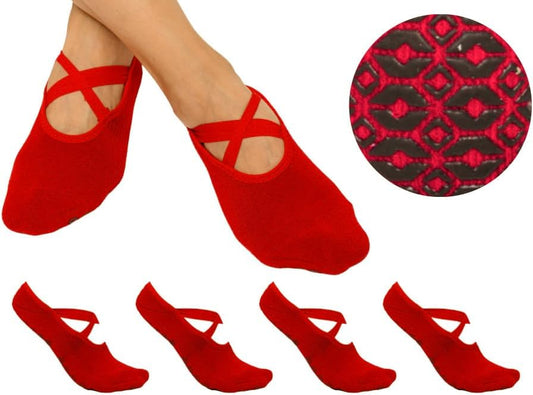 Non Slip Yoga Socks for Women, Grippy Socks with Rubber Dots for Pilates, Barre & Yoga, 2 Pairs