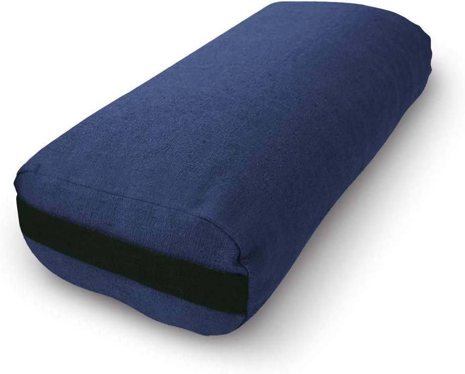 Bean Products Yoga Bolster - Made In The USA With Eco Friendly Materials - Round or Rectangular Support Cushions That Elevate Your Practice - Organic Hemp Cover