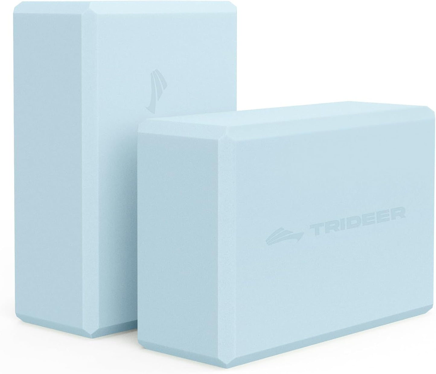 Trideer Yoga Blocks 2 Pack, Soft Non-Slip Foam Blocks with Beveled Edges for Alignment and Stretching in Yoga, Pilates, and Dance - Supportive, Lightweight, Odor Resistant, Latex-Free