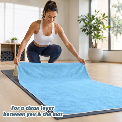 Hot Yoga Towel Non-Slip, 2 Pack Thick & Soft Yoga Mat Towel, Sweat Absorbent, with Grip Dot, 72" x 27", Yoga Towel for Hot Yoga, Pilates, Fitness and Gym Workouts, Light Pink