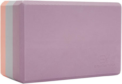 Everyday Yoga Premium Foam Block - Non-Slip High-Density Yoga Block for Balance, Stability & Stretching, EVA Foam Support, Multi Colors (Single Block)