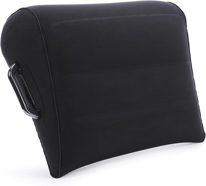 Gugxiom Portable Wedge Pillow Inflatable Cushion, Inflatable Lumbar Pillow, Use in Office Chair Car Seat Bed Travel Camping, for Yoga Sleeping Reading Lumbar Support Cushion (Black)