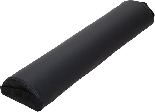 ForPro Premium Half-Round Bolster Pillow for Massage and Yoga, Oil and Stain-Resistant, 6”W x 3" H x 26”L, Black