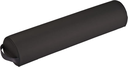 EarthLite Massage Bolster Pillow 3/4 Round – Durable, Easy to Clean 100% PU Upholstery incl. Strap Handle/Professional Quality CFC-Free/Back Pain Relief, Black