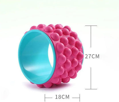Deep Tissue Massage Yoga Wheel Portable Anti Slip Back Roller Open Back Design Open Shoulder Design Trigger Point Roller(Blue)