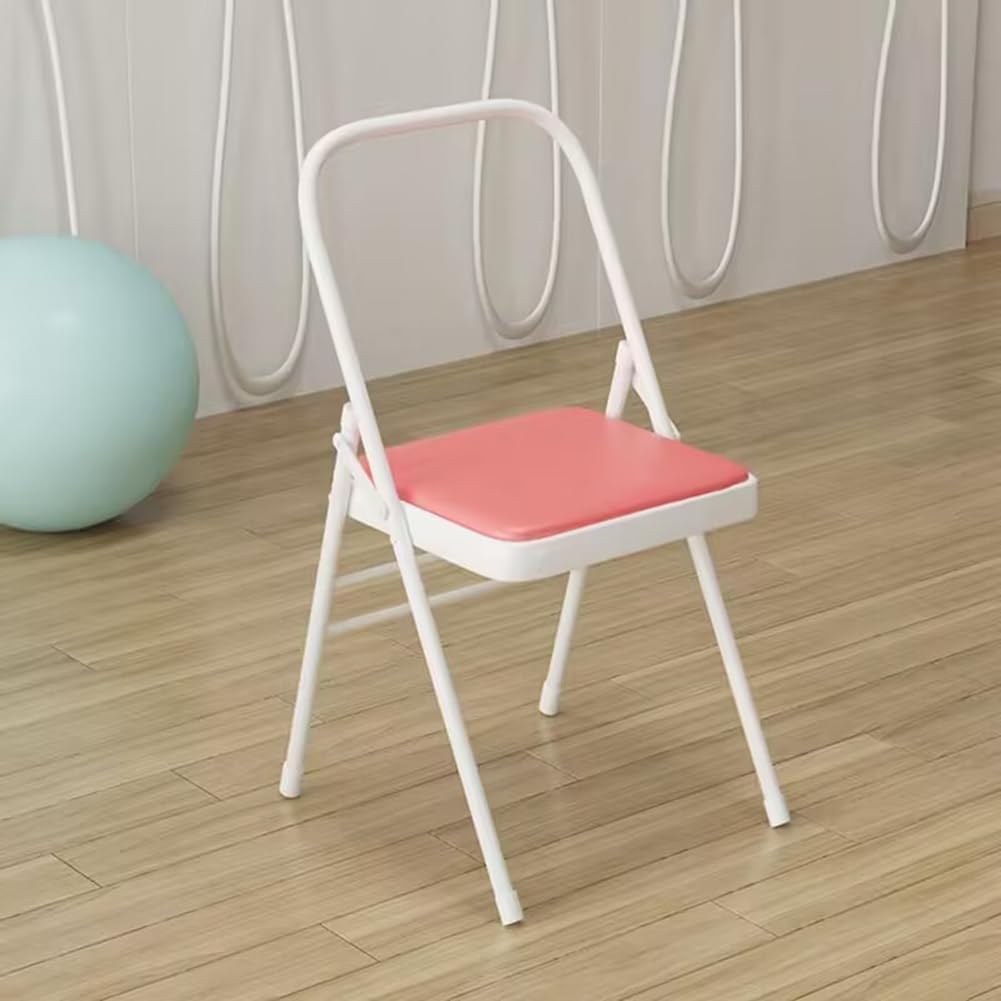 Yoga Chair,Pilates Chair,Iyengar Yoga Chair,Backless Yoga Chair,Portable Folding Chair,high Load-Bearing Capacity,Orange-41 * 41 * 83cm