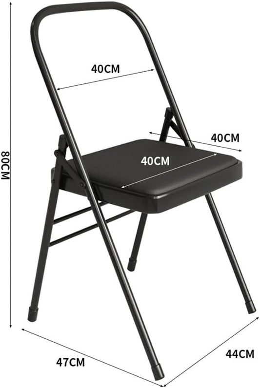 Folding Chair, Foldable Yoga Auxiliary Chair Iyengar Yoga Chairs, Non-Slip, for Flexibility, Strength Training, Balance Handstand(Green)