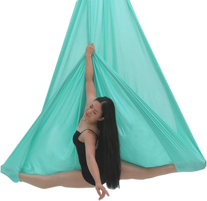 F.Life Aerial Yoga Hammock 6.5 yards Premium Aerial Sling Silk Fabric Yoga Swing for Antigravity Inversion Include Daisy Chain,Carabiner and Pose Guide
