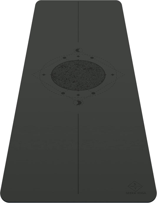 Grippiest Mat - Wet or Dry - Body Alignment. Plants A Tree. Natural Rubber Bottom.Extra Long and Wide for Comfort. Suitable Also for Hot Yoga. (72" x 24" x 4.5mm) Home Workout Mat. Non-slip.