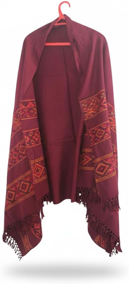 Handloom Wool Meditation Shawl, Oversized Wrap Throw, Gift for Men and Women