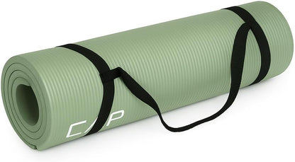 CAP Barbell 1/2-Inch High Density Exercise Yoga Mat with Strap | Multiple Options