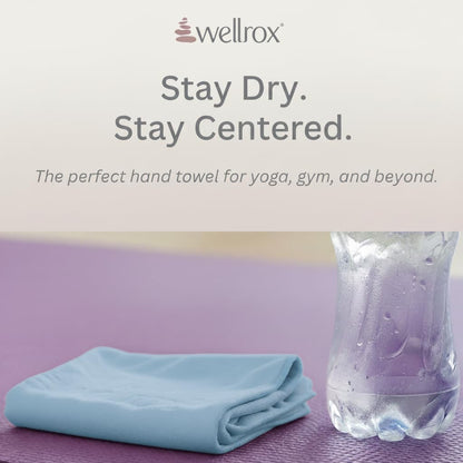 Wellrox Microfiber Yoga Hand Towel – Super Soft, Quick-Dry, Non Slip Yoga Towel for Hot Pilates, Gym & Workouts (26.5" x 16", Lavender)