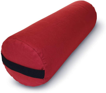 Bean Products Cotton Batting Yoga Bolster - Studio Grade Round or Rectangular Restorative Yoga Pillow for Pilates and Yin Practice - Soft Yet Firm Support with Cotton Cover - Made in The USA