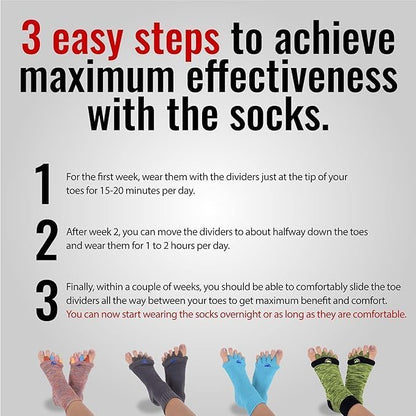 My Happy Feet Foot Alignment Socks with Toe Separators – Holiday Socks for Women & Men - Cozy Christmas Gift Idea