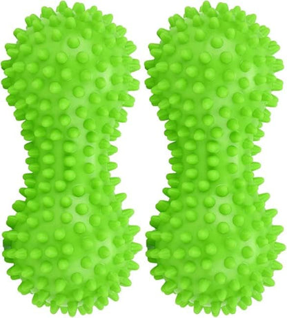Therapist's Choice® Pack of 2 Soft Spiky Massage Peanut Balls, Stress Reflexology, Porcupine Sensory Peanut Ball Set