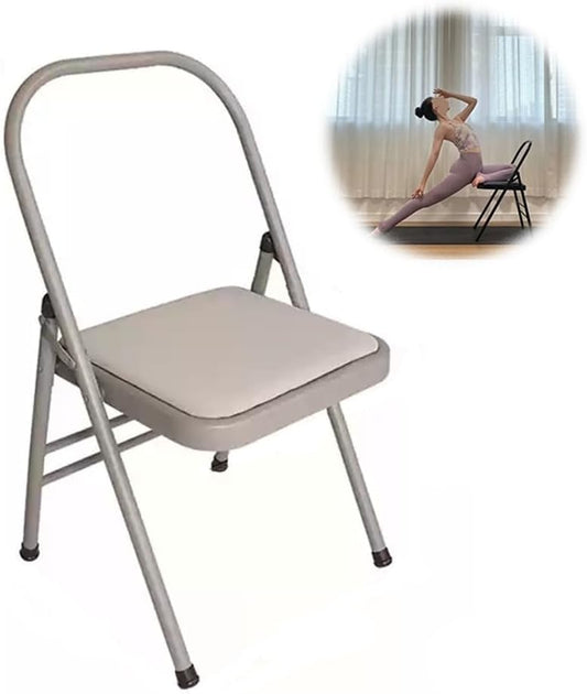 Foldable Yoga Auxiliary Chair, Pilates Yoga Chair, Backless Yoga Chair，Iyengar Auxiliary Chair for Yoga Studios, Offices, Home Practice(Purple)