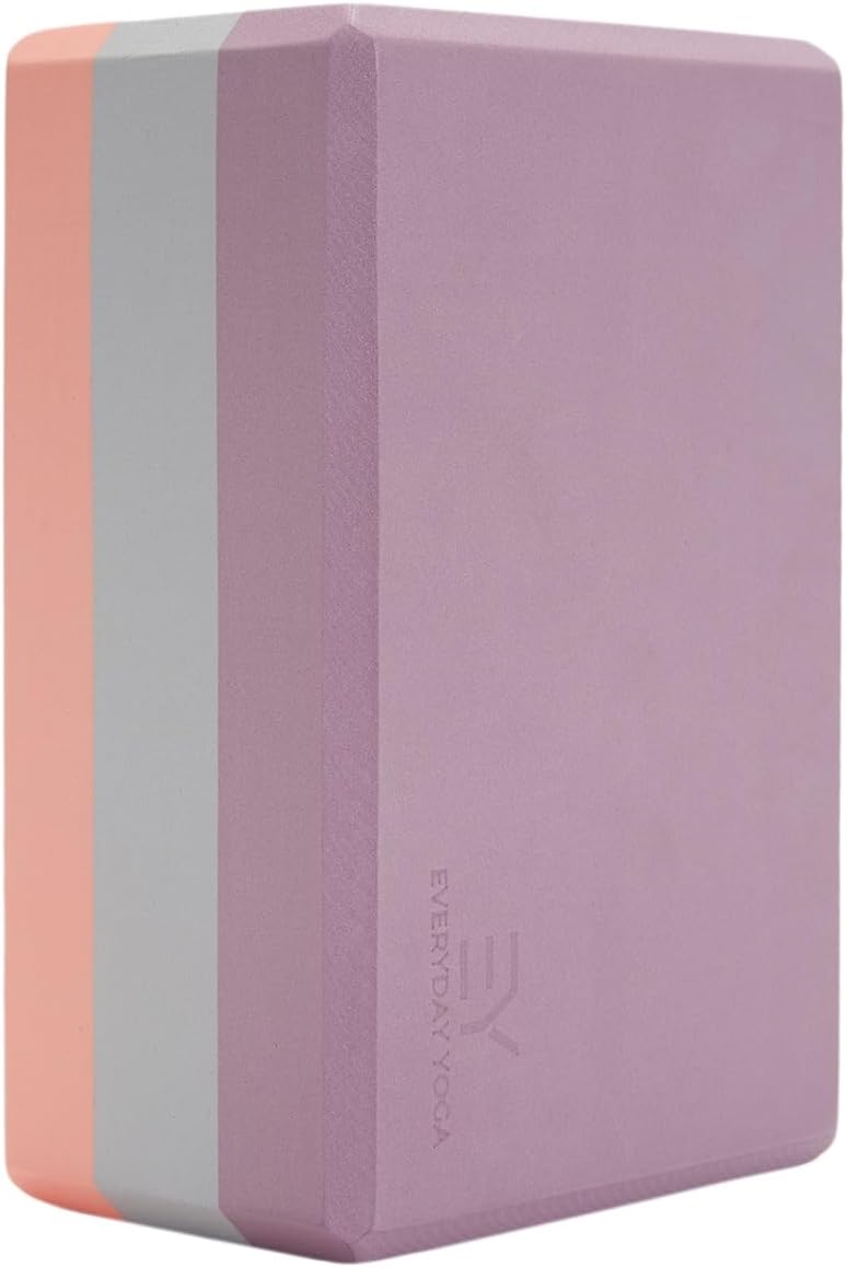 Everyday Yoga Premium Foam Block - Non-Slip High-Density Yoga Block for Balance, Stability & Stretching, EVA Foam Support, Multi Colors (Single Block)