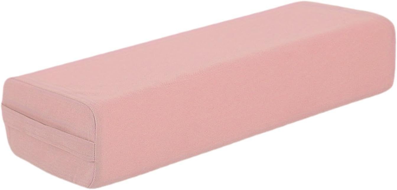 Vaveren Yoga Bolster Pillow Meditation Pillow,Breathable,Professional,Rectangular,with Carry Handle for Relaxation Restorative Yoga, Light Pink