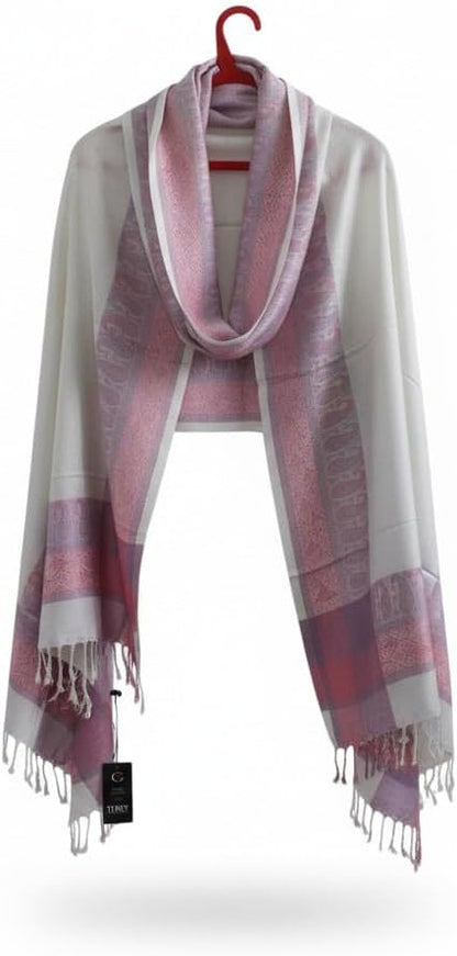 Handloom Wool Meditation Shawl, Oversized Wrap Throw, Gift for Men and Women