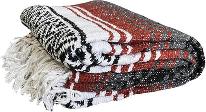 Open Road Goods Bulk Falsa Blankets - Handwoven Authentic Mexican Falsa - Great for Weddings, Yoga, Beach, Picnics, or Mexican Throw! (Tan, 7 Pack)