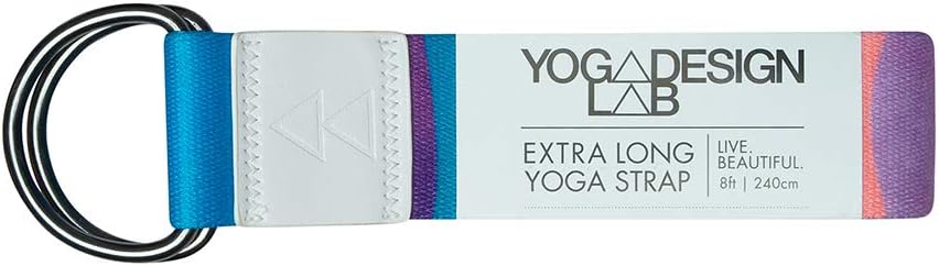 yogadesignlab | The Yoga Strap | Luxurious, Extra Long, Super Soft, Eco Printed | Studio Quality, Adjustable | Safely Stretch Further and Hold Longer | 8 ft Long