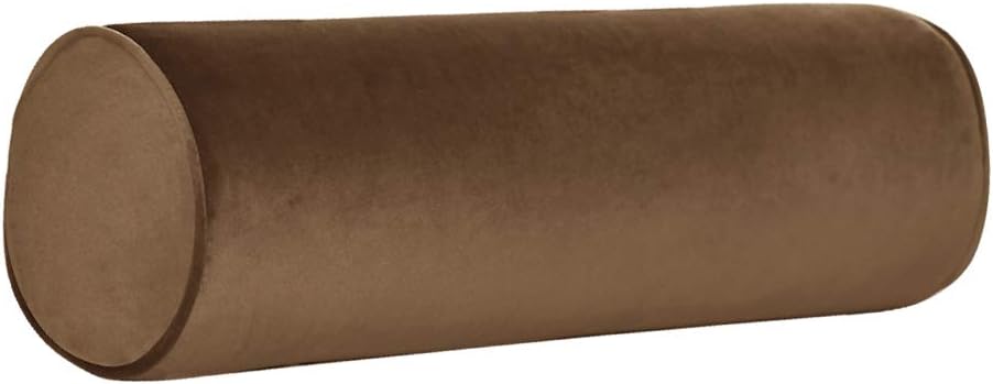 Tinbolunce Memory Foam Roll Pillow for Knee/Leg/Neck - Full Moon Bolster/Round Cylinder Pillow for Sleeping on Side or Back - Removable Cooling Cover Length 18" x 6" Diameter (Gray Pink)