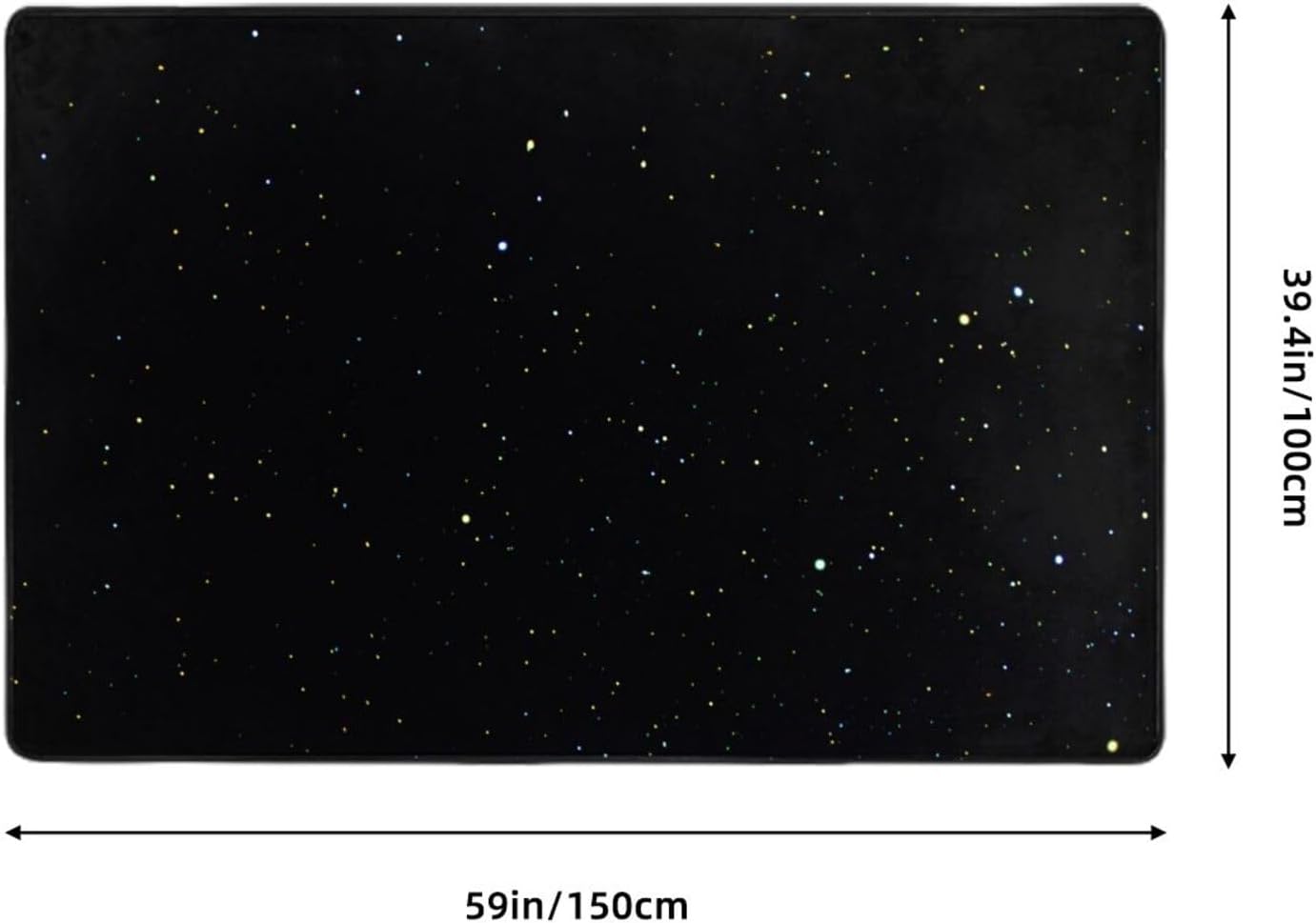 Black Starry Star Sky Large Carpet Rugs Washable Area Rugs Non-Slip Yoga Mat Bedroom Playroom Classroom Nursery Room Ultra Soft Indoor Carpet 39.5 X 59 Inch