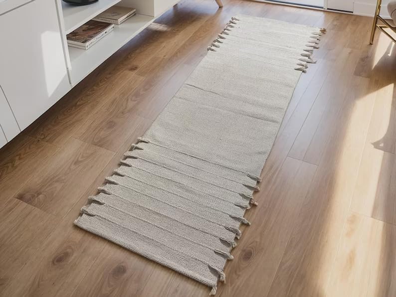 Payal Rugs Cotton Yoga Mat - Eco-Friendly Hand-Woven Rug - Non Slip & Thick (24”x72”x5mm) for Yoga Everyday Fitness at Home - Comfortable Extra-Long