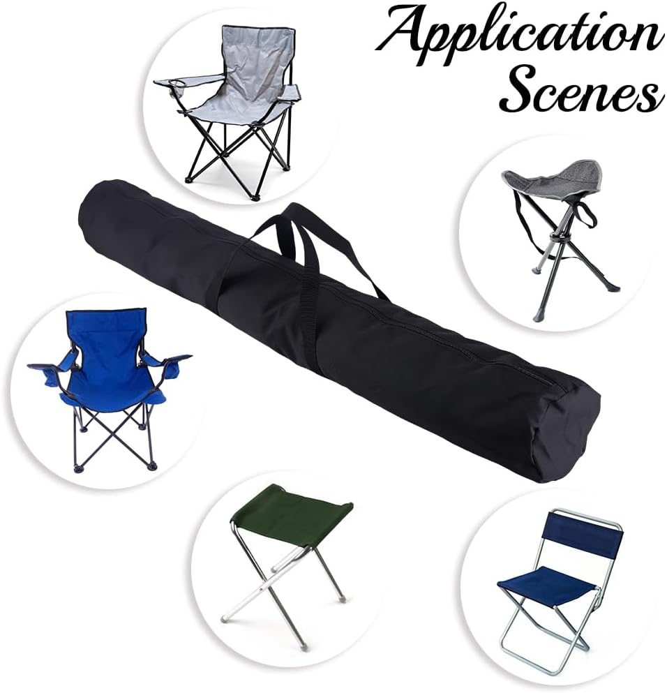 GORGECRAFT Black Protective Carrying Chair Bag 57.1x13.7 inch Big Polyester Camp Chair Replacement Bag with Drawstring Shoulder Strap for Foldable Hammock Yoga Mat Umbrella Tent Rectangle