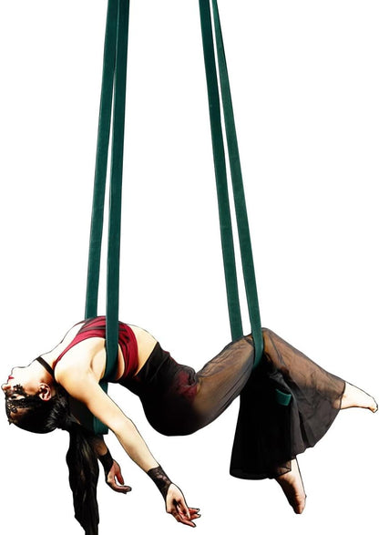 4.9ft 1.5m Aerial Straps Ropes Yoga Aerial Acrobatics Body Aerial Loop Trapeze Circus Apparatuses Equipment Three-Layer Straps 1 pairs