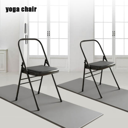 Folding Yoga Chair, Back Support Yoga Stool for Beginners, Non-Slip Feet Balance Inversion Chair